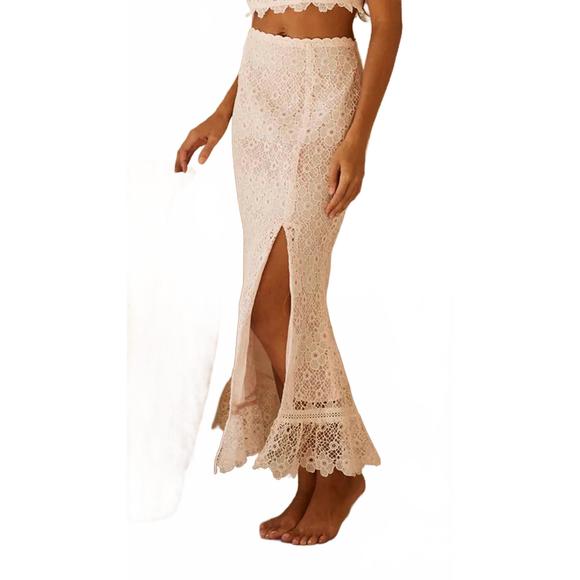 NEW BTB LOS ANGELES cordelia lace skirt in petal